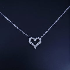 Tiffany & CO Heart Pendant with Diamonds in Platinum 950