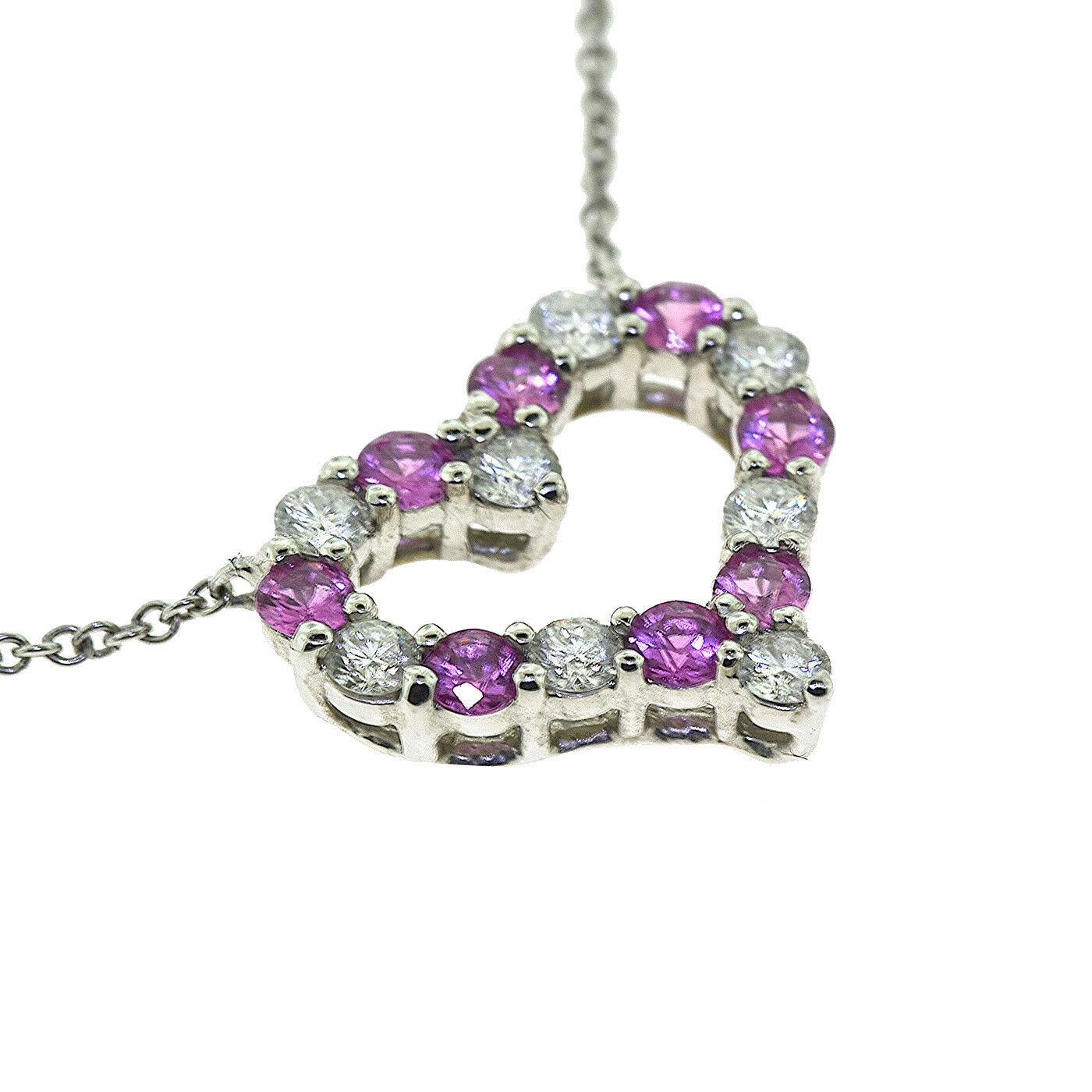 Brilliance Jewels, Miami
Questions? Call Us Anytime!
786,482,8100

Designer: Tiffany & Co.

Style: Heart Pendant Necklace

Metal: Platinum 

Stones: 8 Round Brilliant Diamonds, 8 Pink Sapphires 

Total Carat Weight: 0.31

Round Pink Sapphires Carat
