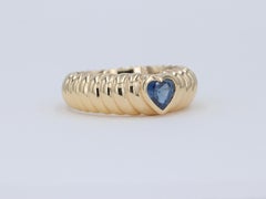 Tiffany & Co. Heart Shape Blue Sapphire and 18 Karat Yellow Gold Ring