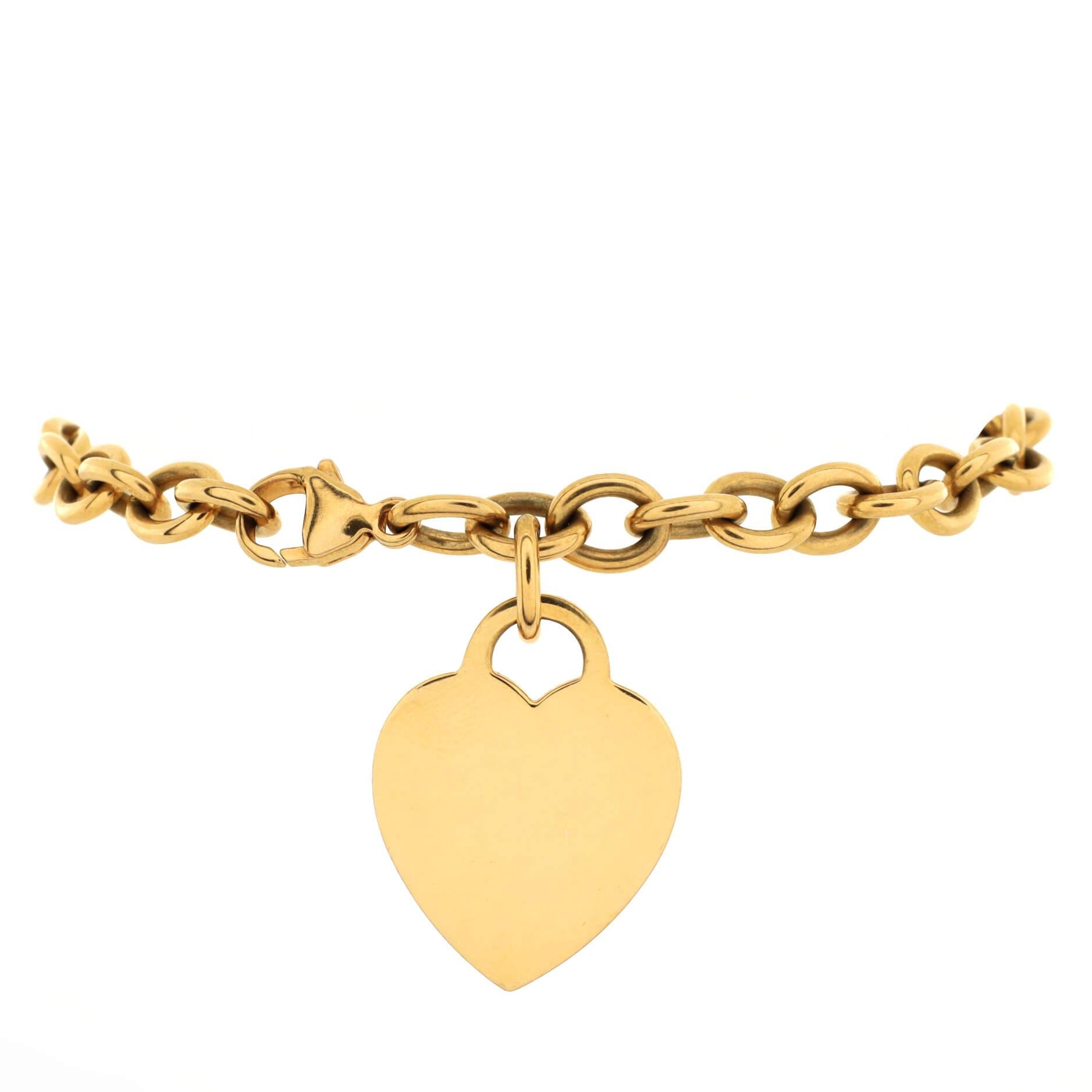 Tiffany & Co. 18K Yellow Gold Heart Tag Charm Bracelet, Tiffany & Co.