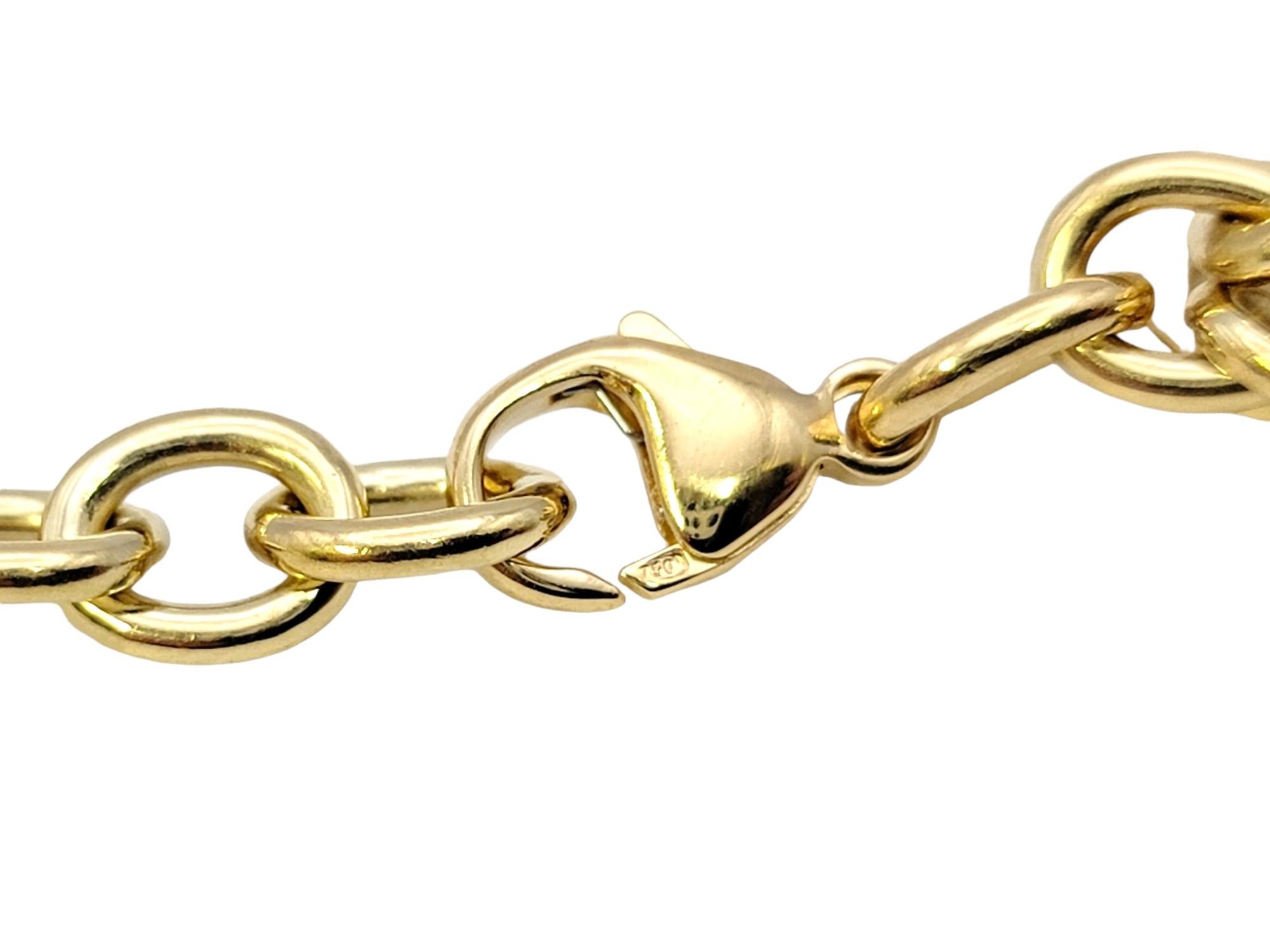Tiffany & Co. Bracelet à maillons avec étiquette en forme de cœur en or jaune poli 18 carats en vente 2