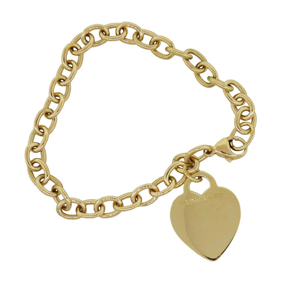 Tiffany and Co. Heart Tag Charm Bracelet at 1stDibs