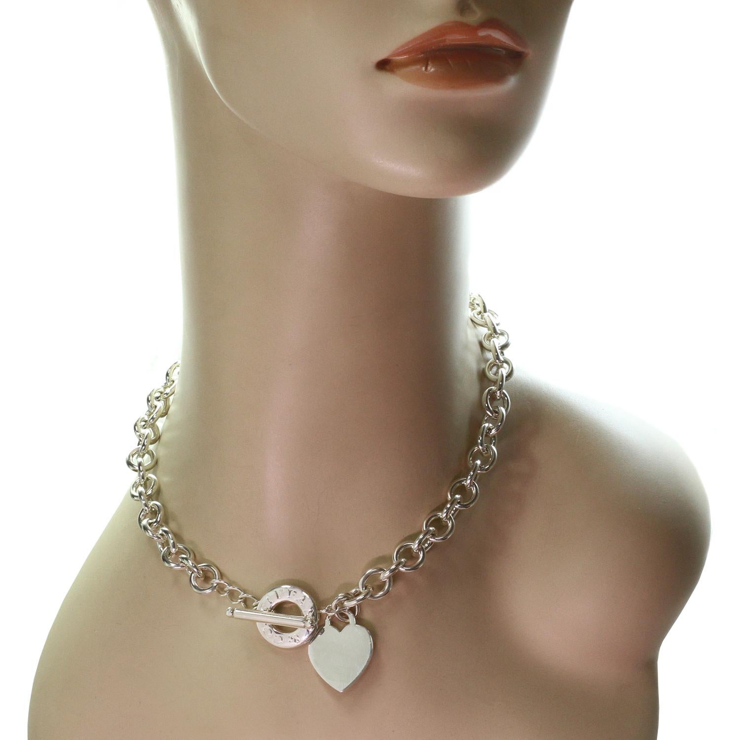 tiffany heart link necklace