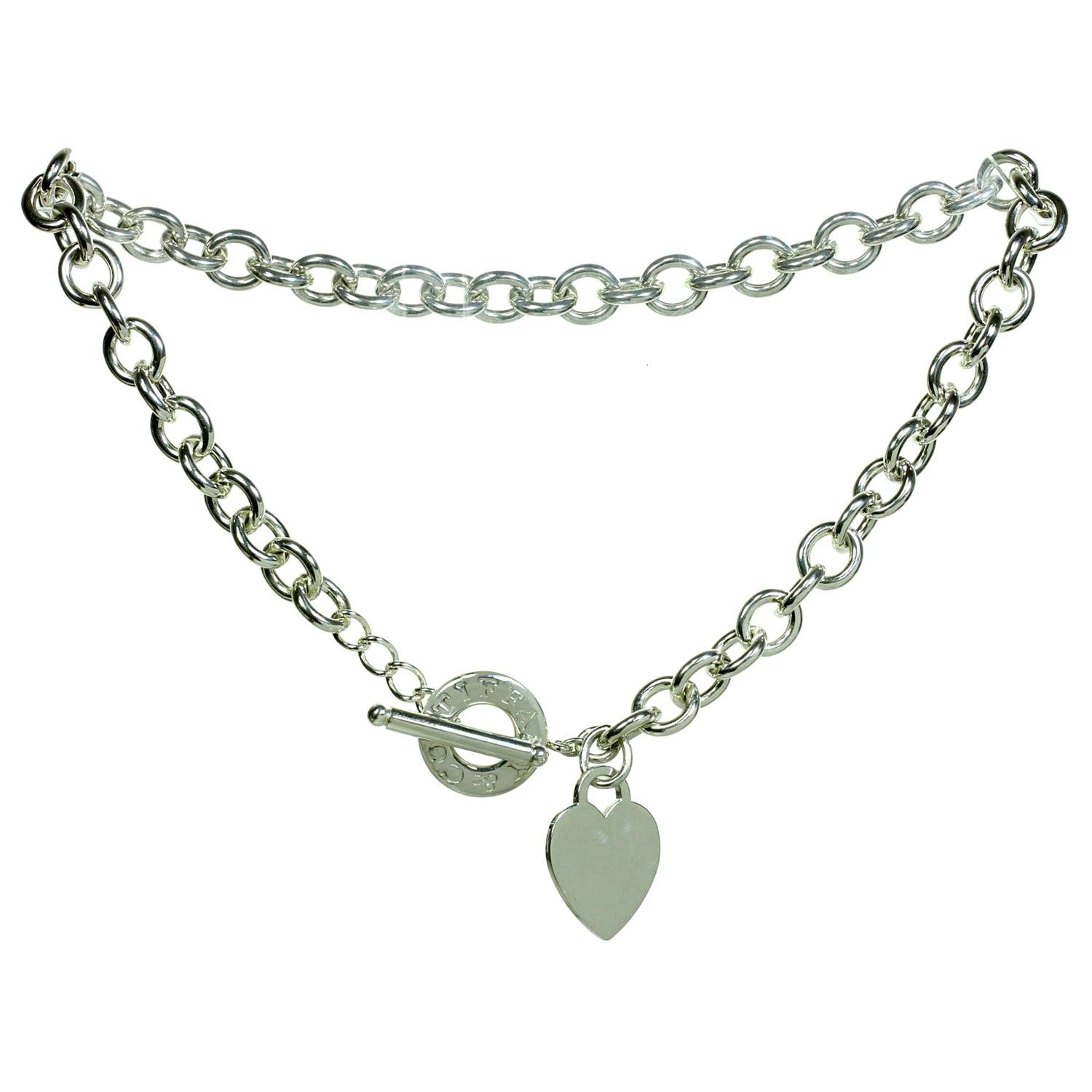 Tiffany & Co. Heart Toggle Chain Sterling Silver Link Necklace