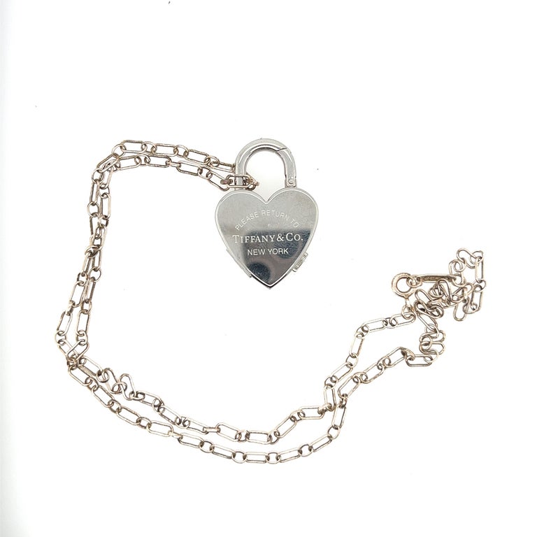 Tiffany & Co. Heart Lock Charm Silver Pendant Necklace Tiffany & Co.