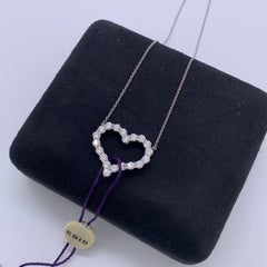 Tiffany & Co. Hearts Diamond Open Heart Pendant Necklace Platinum PT950