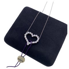 Tiffany & Co. Hearts Diamond Open Heart Pendant Necklace Platinum PT950
