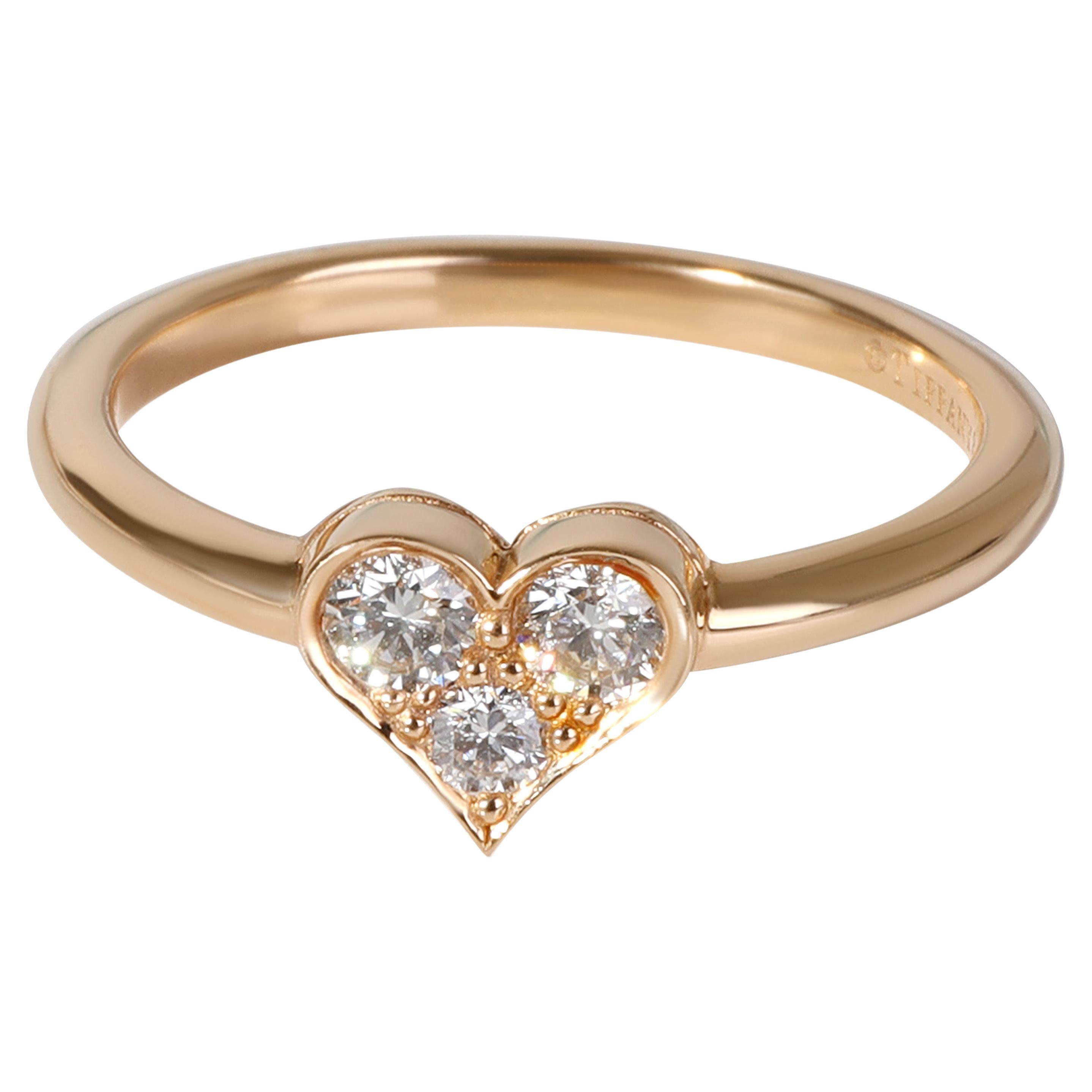 Tiffany & Co. Hearts Diamond Ring in 18K Rose Gold 0.19 CTW