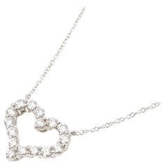 Tiffany & Co Hearts Small 0.54 Carat Diamond Platinum Pendant