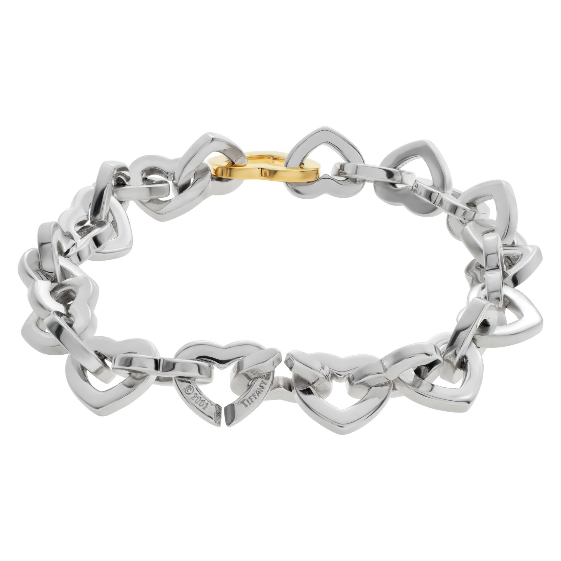 tiffany heart link bracelet silver and gold
