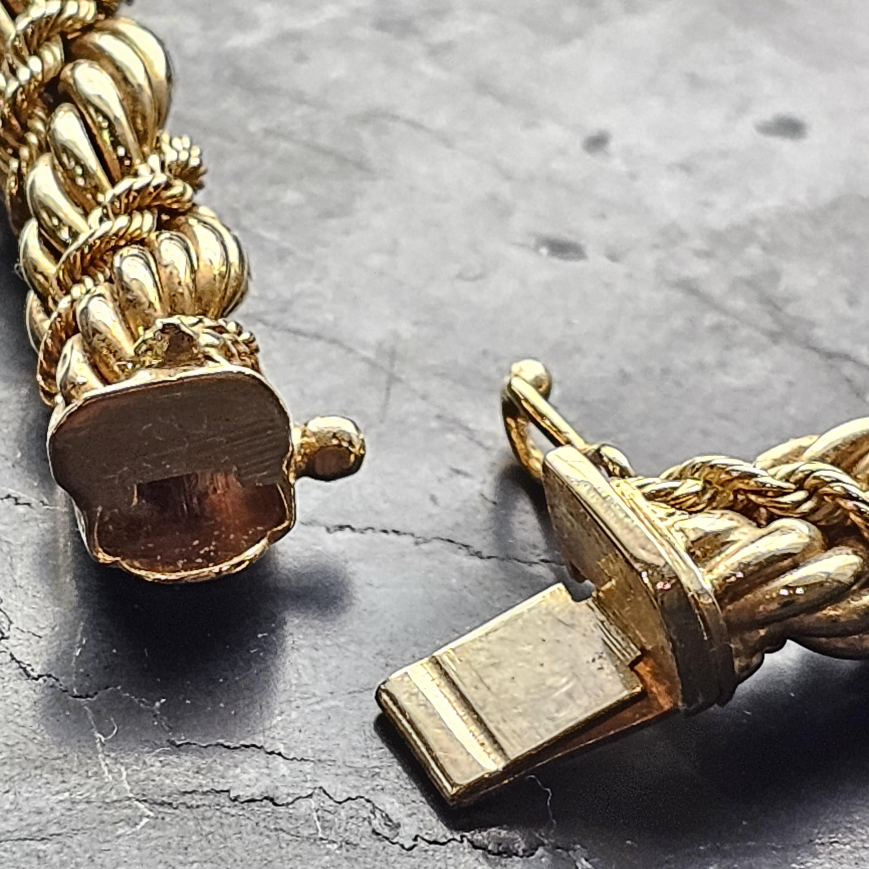 Tiffany & Co. Heavy Rope Chain Necklace 14k Yellow Gold Vintage Twist 16