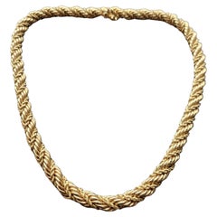 Tiffany & Co. Heavy Rope Chain Necklace 14k Yellow Gold Vintage Twist 16" 7mm