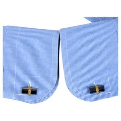 Tiffany & Co. Hematite and 18 Karat Gold Baton Cufflinks