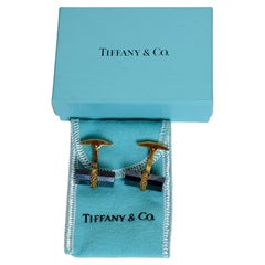 Tiffany & Co. Gemelli a forma di pipistrello in ematite e oro 18 carati