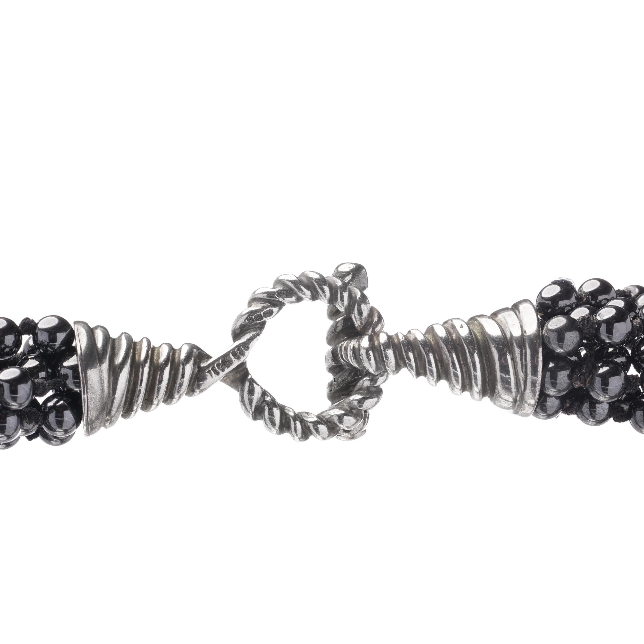 Tiffany & Co. Hematite Bead Multi-Strand Torsade Necklace Bon état - En vente à Braintree, GB