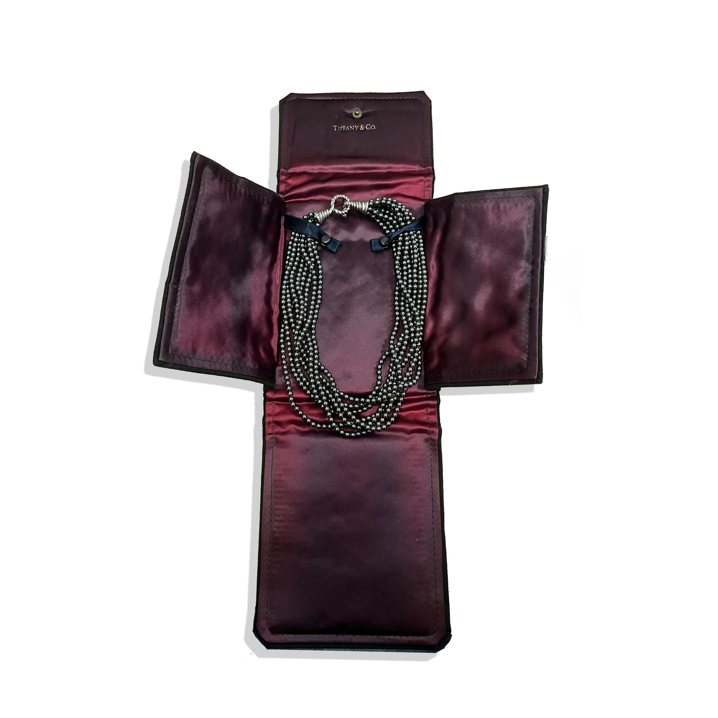Tiffany & Co. Hematite Bead Multi-Strand Torsade Necklace Unisexe en vente
