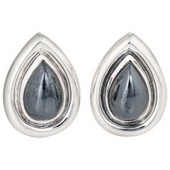 Tiffany & Co. Boucles d'oreilles en hématite circa 1995 Argent Sterling Paloma Picasso