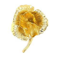 Tiffany & Co. Henkel & Grosse Modernist Gold Flower Pin