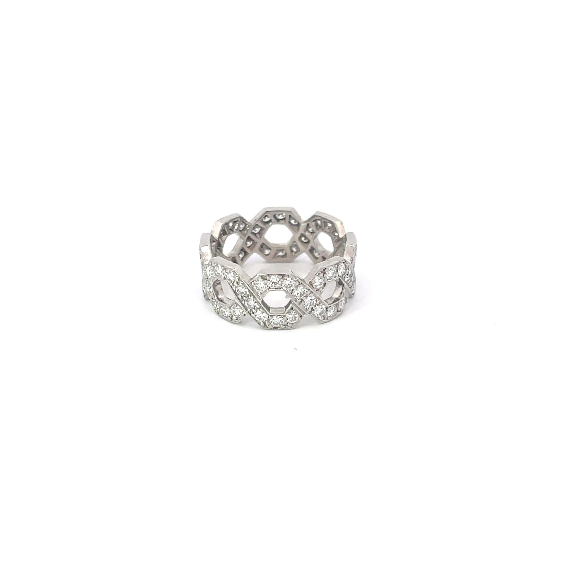 Round Cut Tiffany & Co. Hexagon 2.70ctw  Diamond Ring Platinum For Sale
