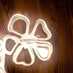 Tiffany & Co Hibiscus Flower Cuff Bangle 7.5" Sterling Silver 35 Grams Estate