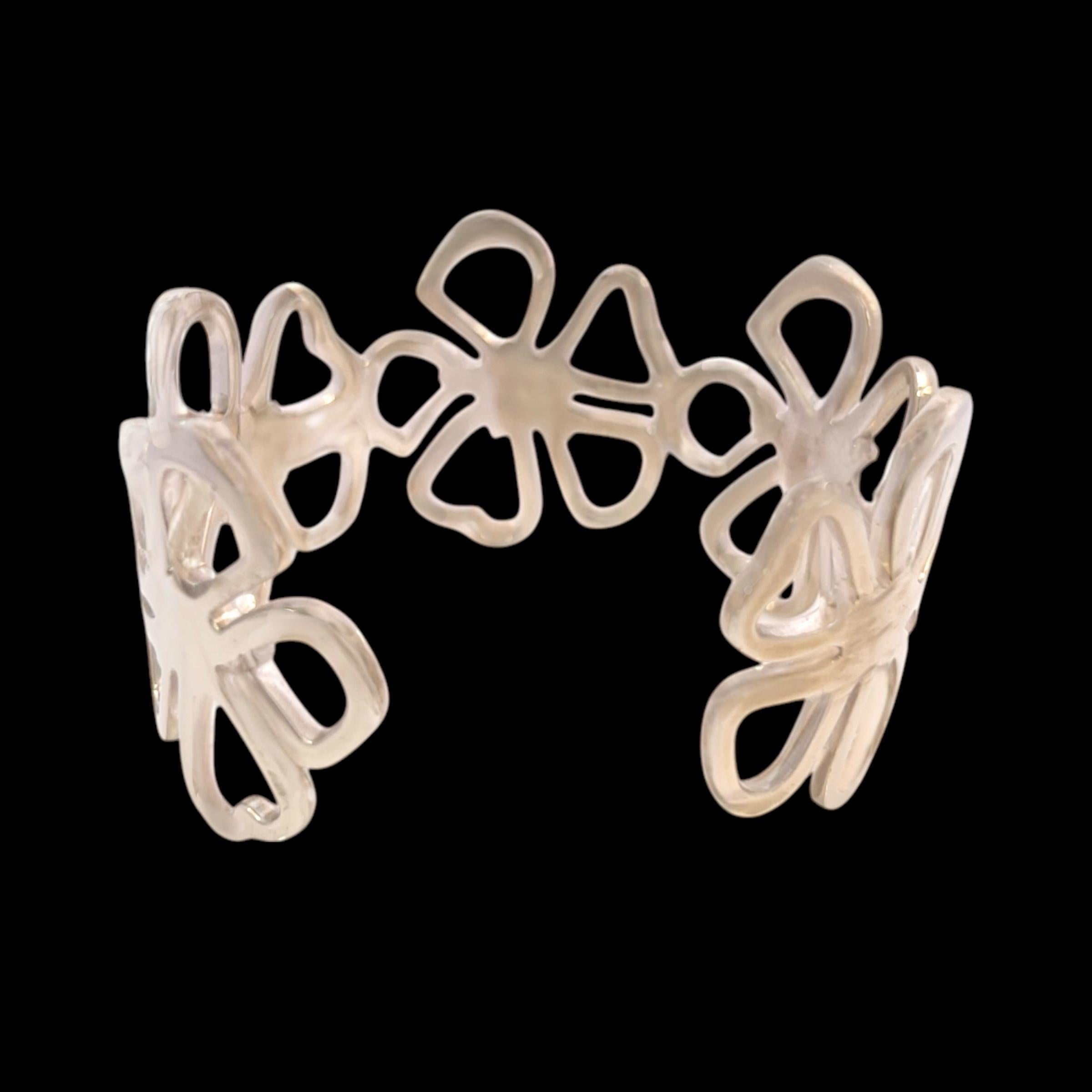 Tiffany & Co Hibiscus Flower Cuff Bangle 7.5