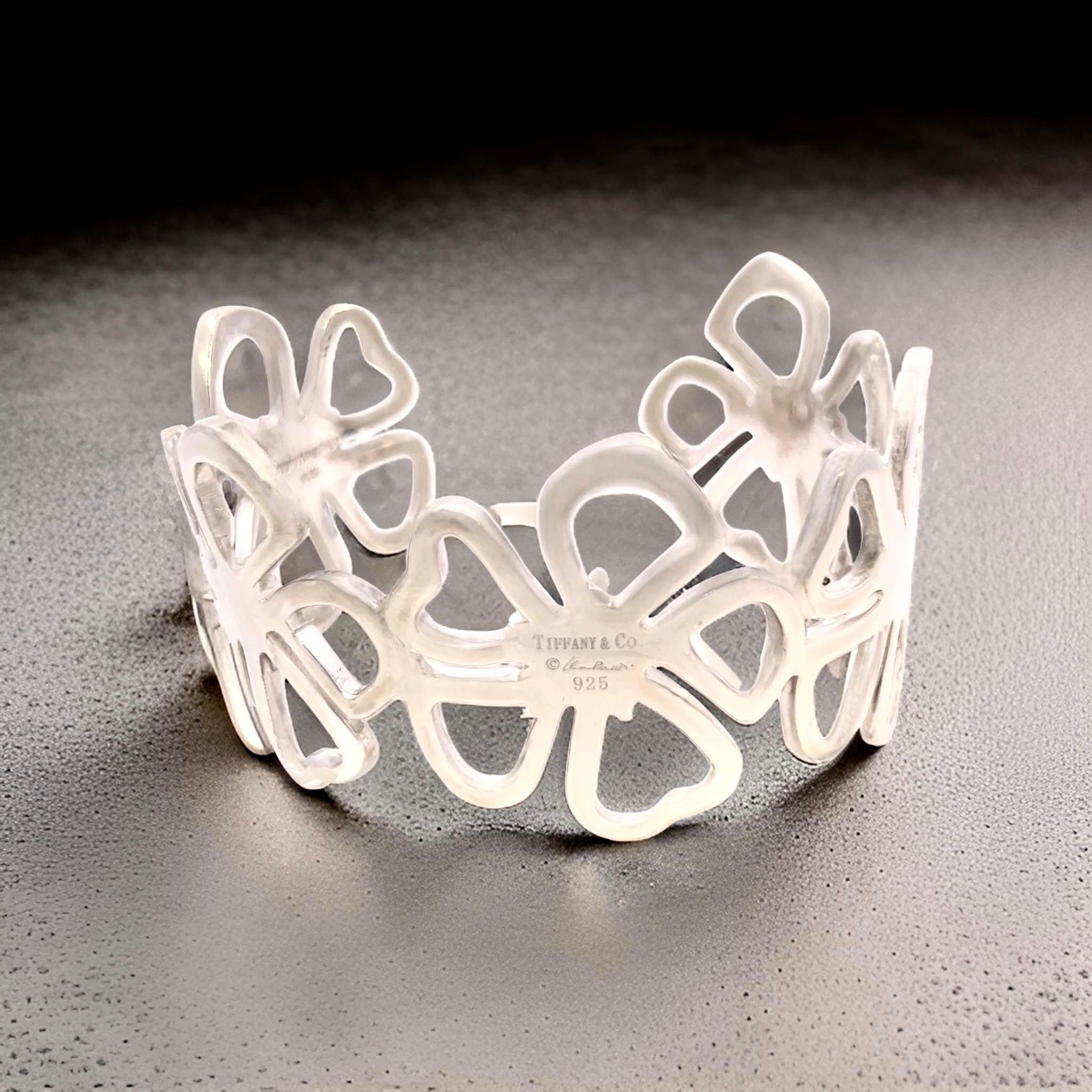 Tiffany & Co Hibiscus Flower Cuff Bangle 7.5
