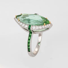 Tiffany & Co High Jewelry Green Tourmaline Diamond Ring Tsavorite 18k Platinum