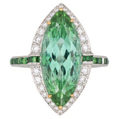 Tiffany & Co High Jewelry Green Tourmaline Diamond Ring Tsavorite 18k Platinum