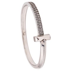 TIFFANY & CO. Hinged T-Bracelet In 18Kt White Gold With 2.18 Cts Of VVS Diamonds