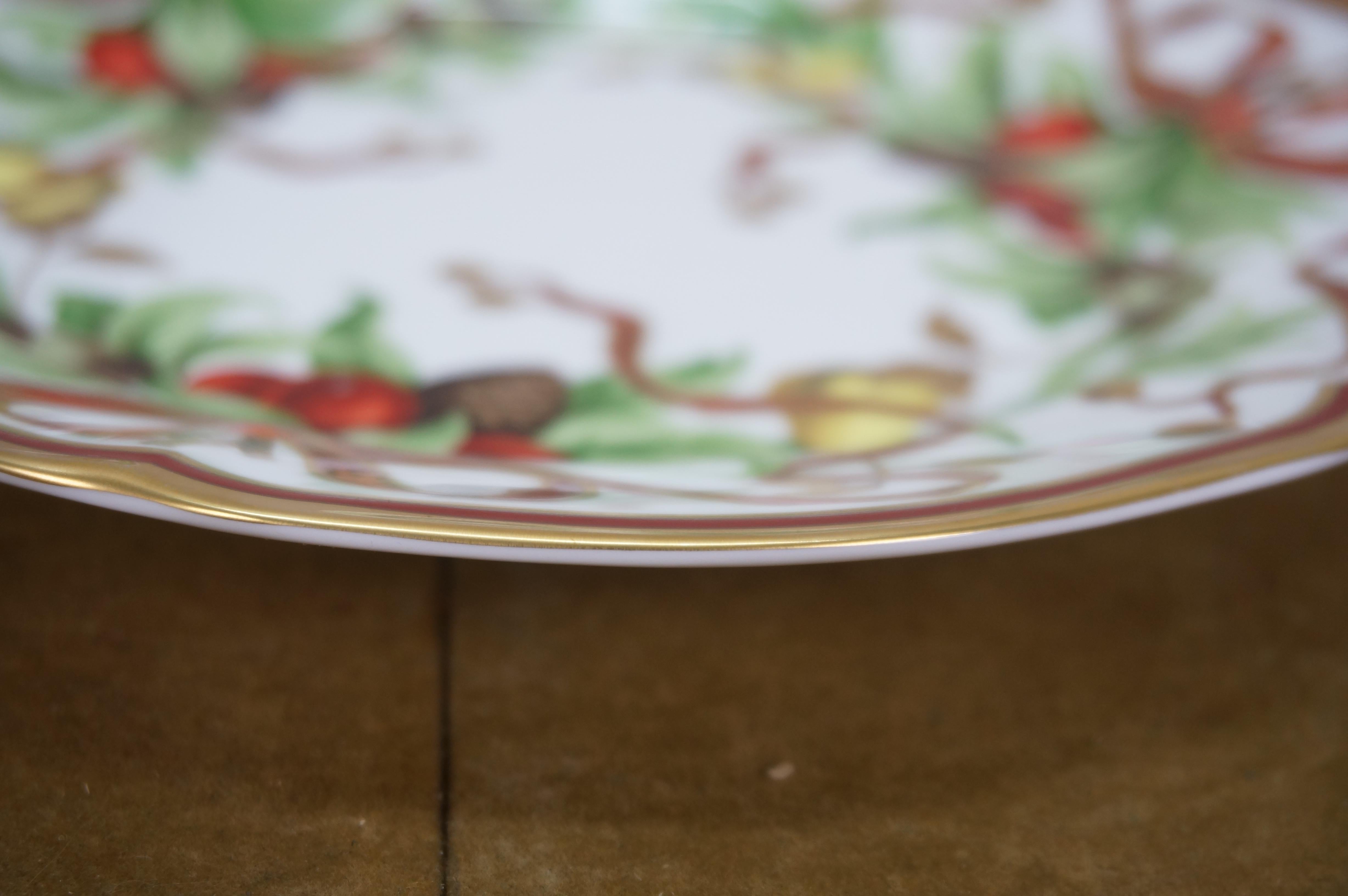 20th Century Tiffany & Co Holiday Bread Butter Salad Christmas Garland Ribbon Plate 8