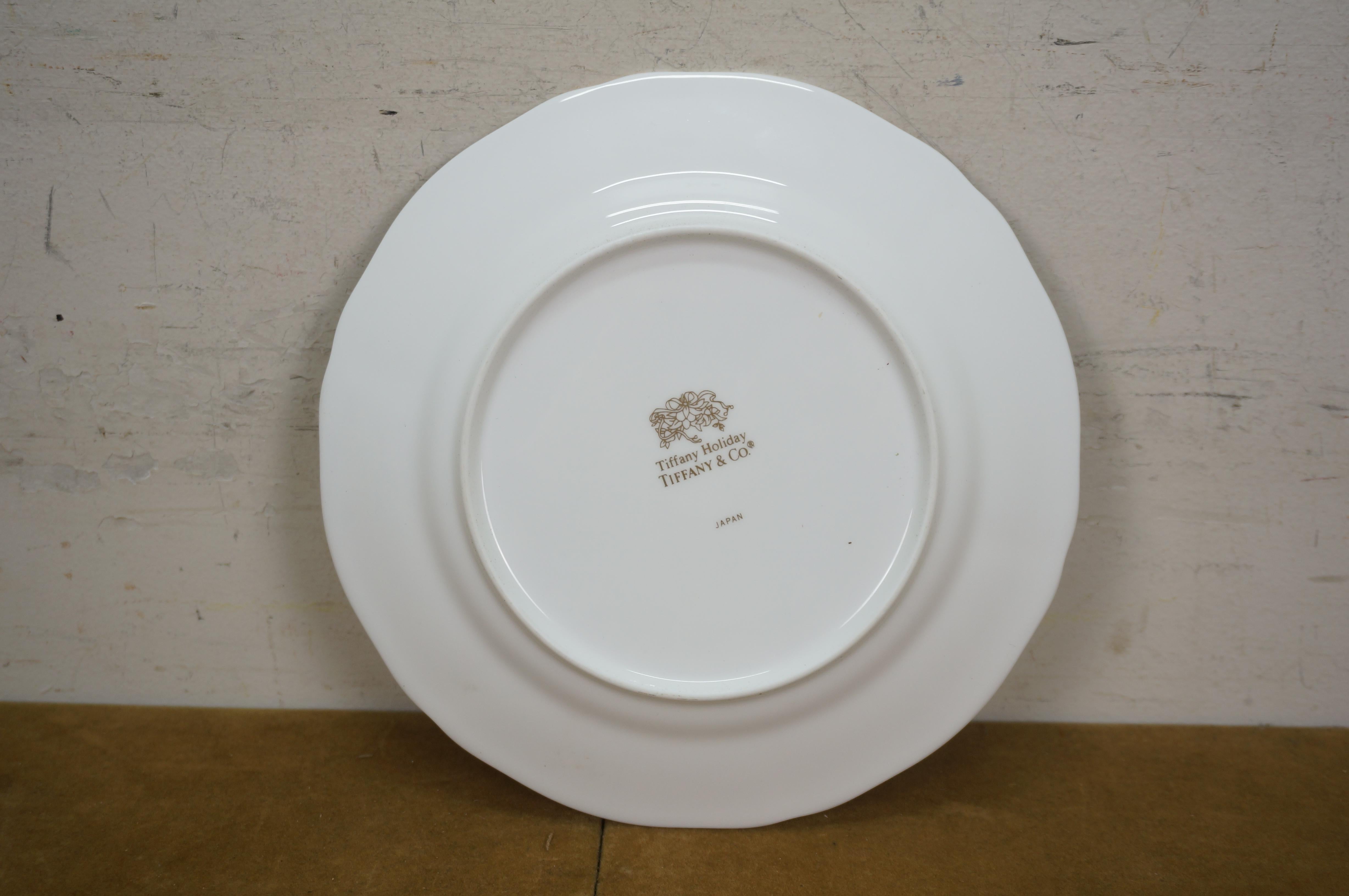Tiffany & Co Holiday Bread Butter Salad Christmas Garland Ribbon Plate 8