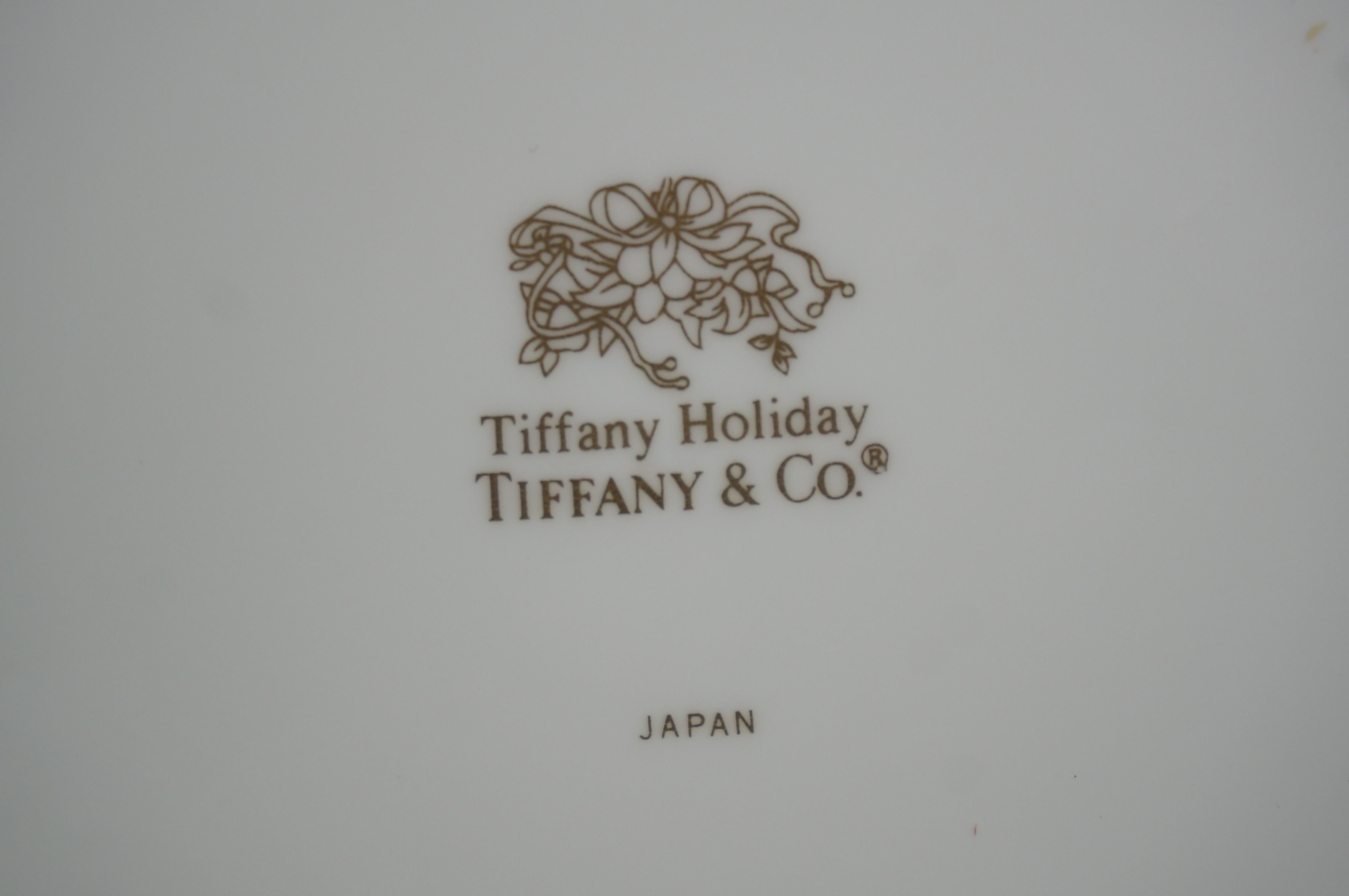 Tiffany & Co Holiday Bread Butter Salad Christmas Garland Ribbon Plate 8