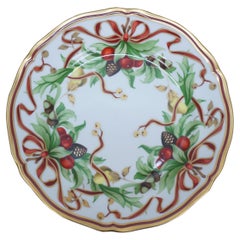 Tiffany & Co Holiday Bread Butter Salad Christmas Garland Ribbon Plate 8"
