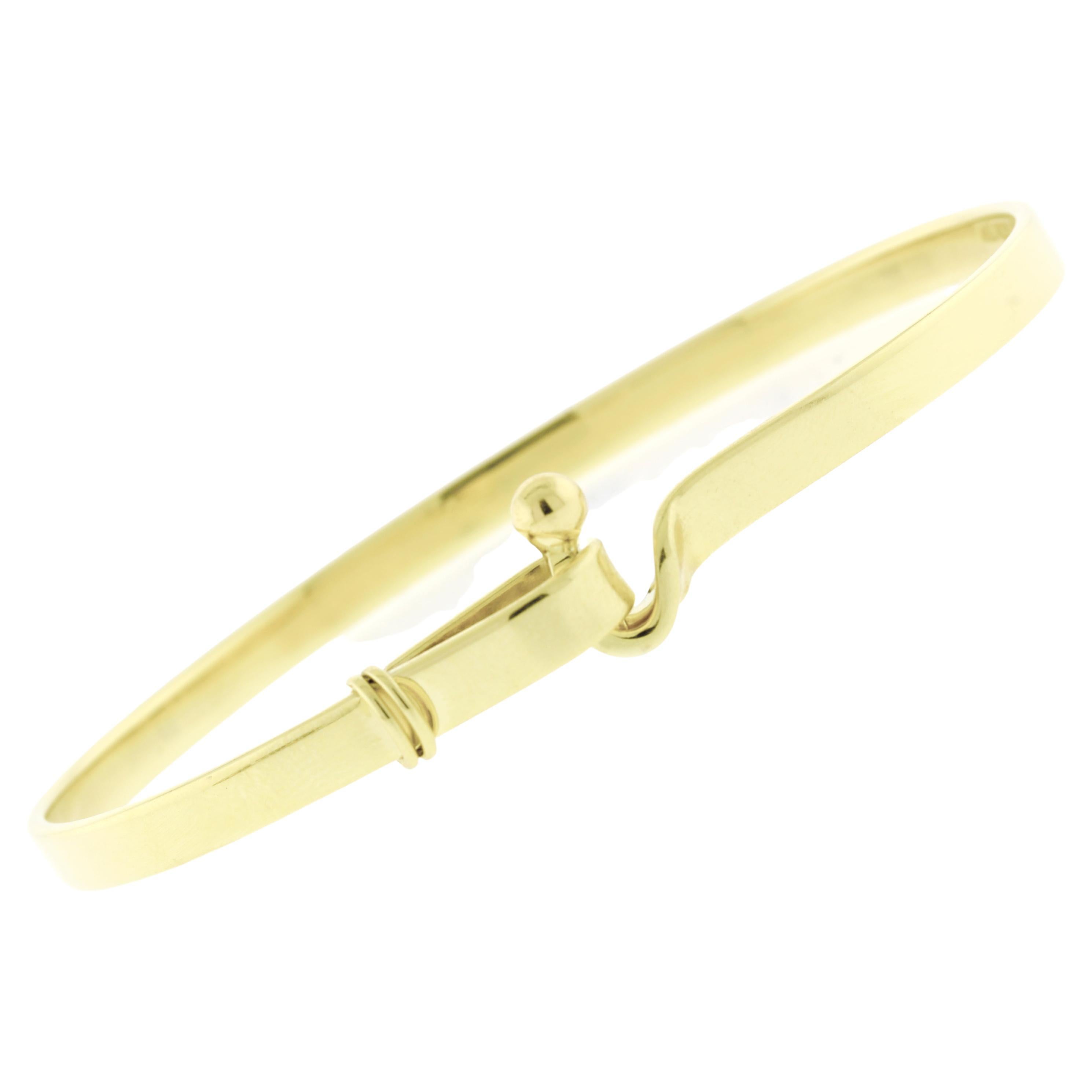 Tiffany & Co. Hook and Eye Gold Bangle Bracelet 