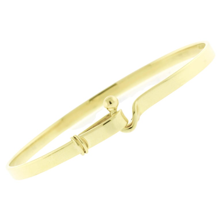 Tiffany and Co. Hook and Eye Gold Bangle Bracelet at 1stDibs