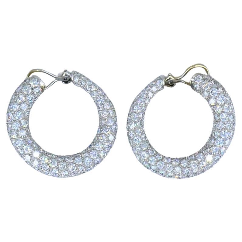 Tiffany & Co. Hoop Earrings Diamond Platinum Original Box