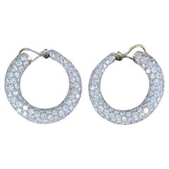 Tiffany & Co. Hoop Earrings Diamond Platinum Original Box