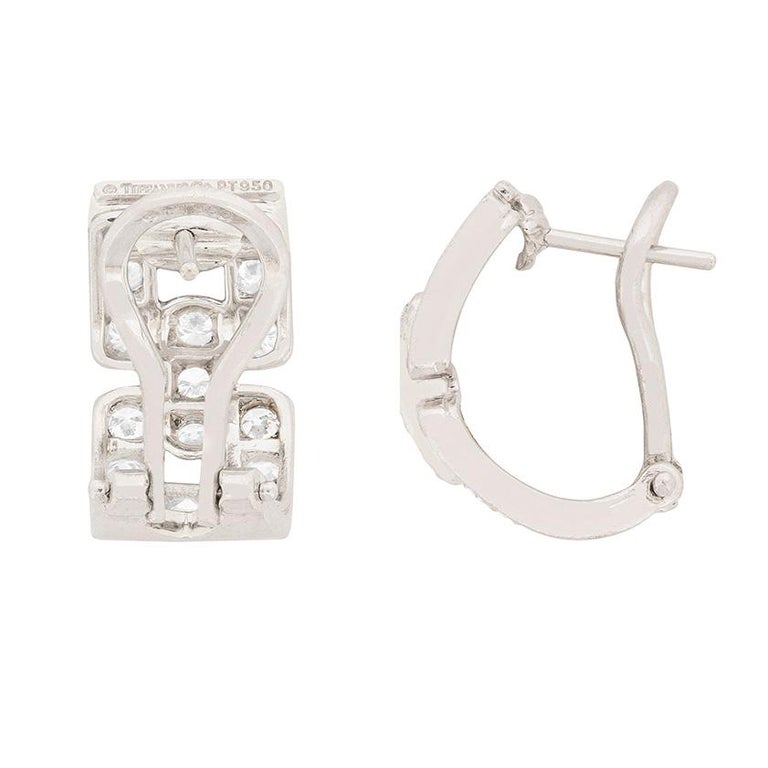 Tiffany and Co. Hoop Huggie Deco Style Earrings at 1stDibs