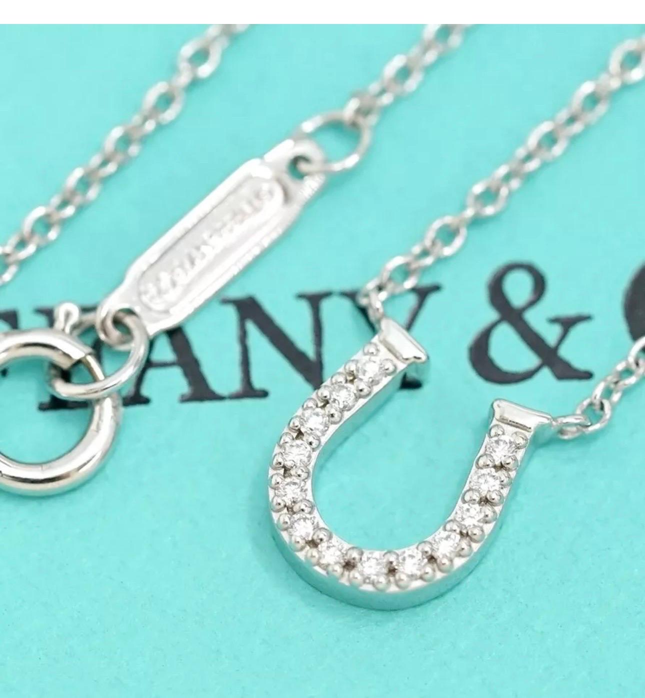 Tiffany & Co. Horseshoe 18P Diamond Necklace 16