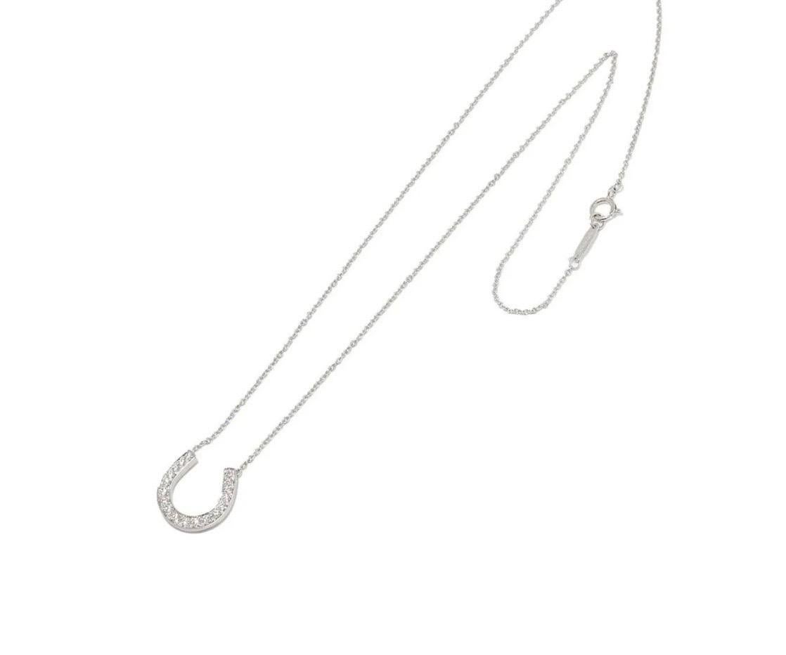 Tiffany & Co. Collier de diamants en fer à cheval 18P 16
