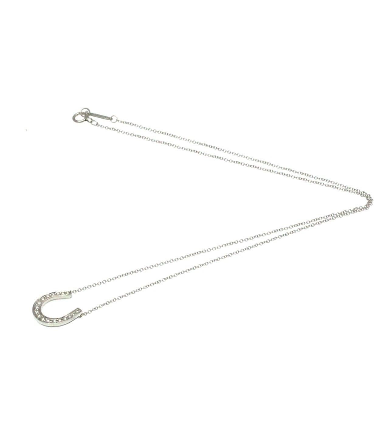 Tiffany & Co. Collier de diamants en fer à cheval 18P 16