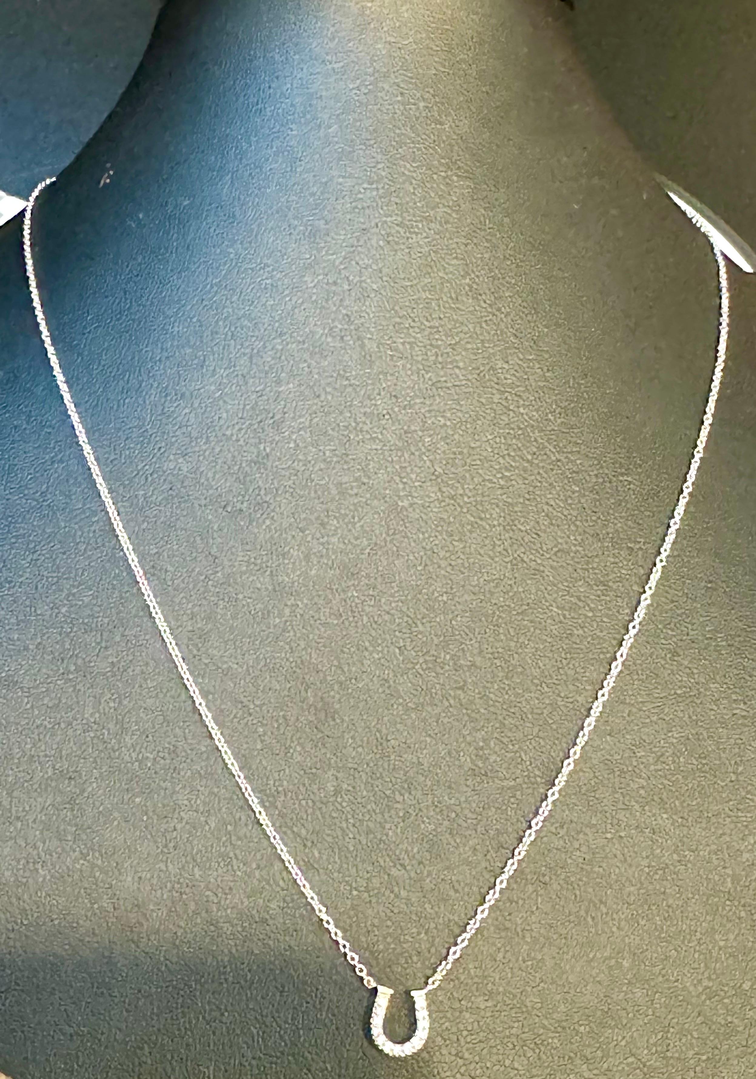 Tiffany & Co. Horseshoe 18P Diamond Necklace 16