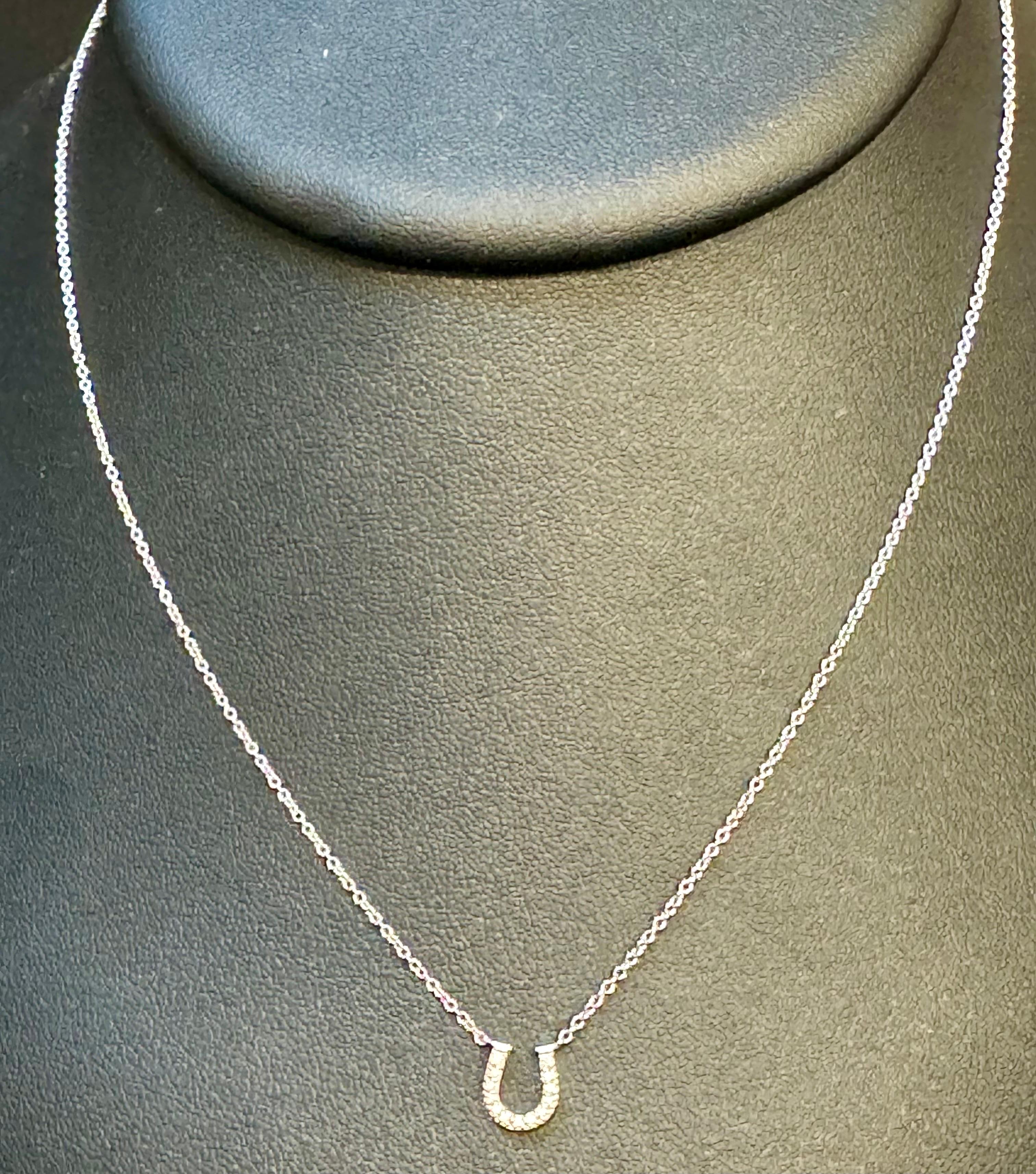 Tiffany & Co. Horseshoe 18P Diamond Necklace 16