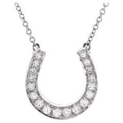 Tiffany & Co. Horseshoe Necklace Platinum with Diamonds