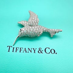 Tiffany & Co. Hummingbird Diamond Brooch Pin in Platinum