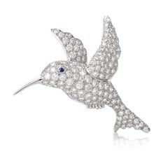 Tiffany & Co. Hummingbird Pavé Diamond Platinum Brooch Pin