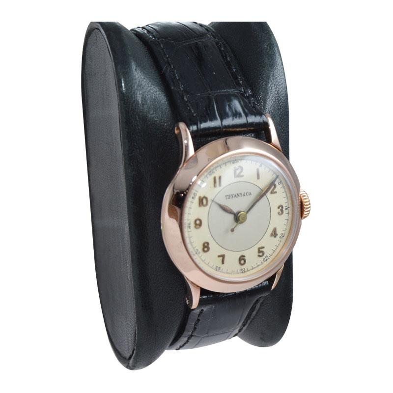 Tiffany & Co. I. W. C. Watch Company Rose Gold Manual Wind Watch In Excellent Condition For Sale In Long Beach, CA