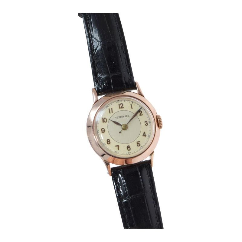 Women's or Men's Tiffany & Co. I. W. C. Watch Company Rose Gold Manual Wind Watch For Sale