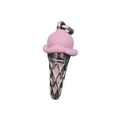 Tiffany & Co. Charme a forma di cono gelato in argento sterling con smalto rosa