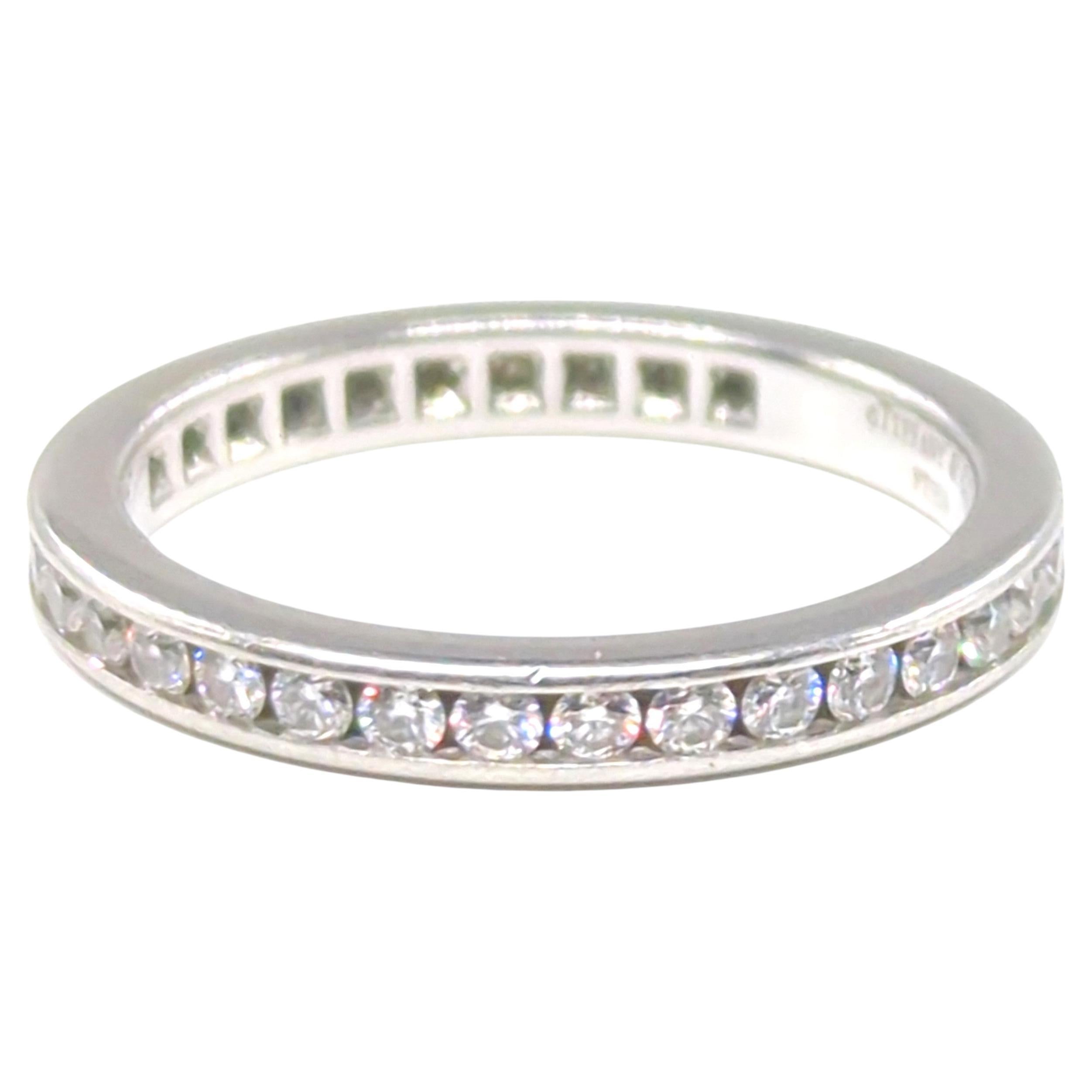 Tiffany & Co. Iconic Diamond Full Circle Eternity Band Ring 0.73 CTW Size 5.5 In Good Condition For Sale In Richmond, CA